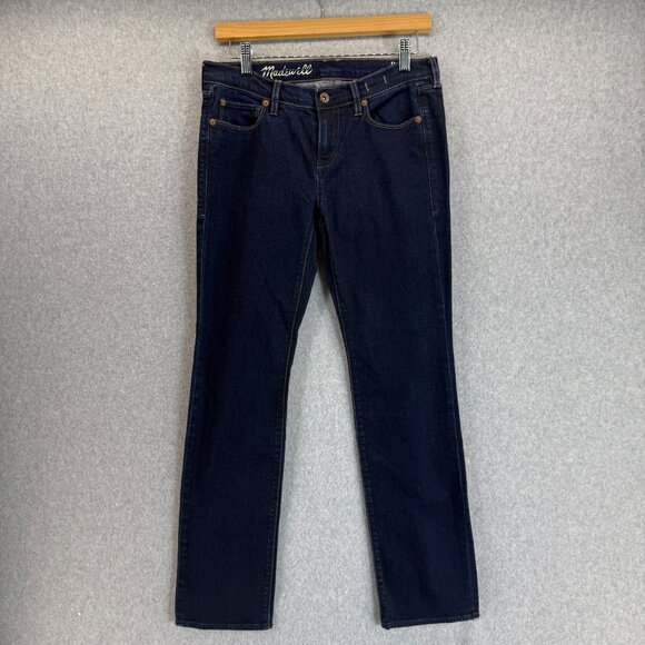 Madewell Womens Rail Straight Jeans Dark Wash Blue Cotton Denim Size‎ 27 x 30 - Picture 1 of 12